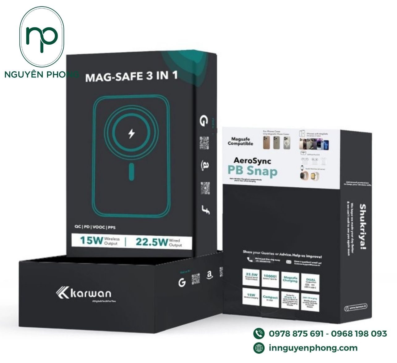 Mẫu hộp giấy đựng sạc dự phòng hỗ trợ bán hàng 